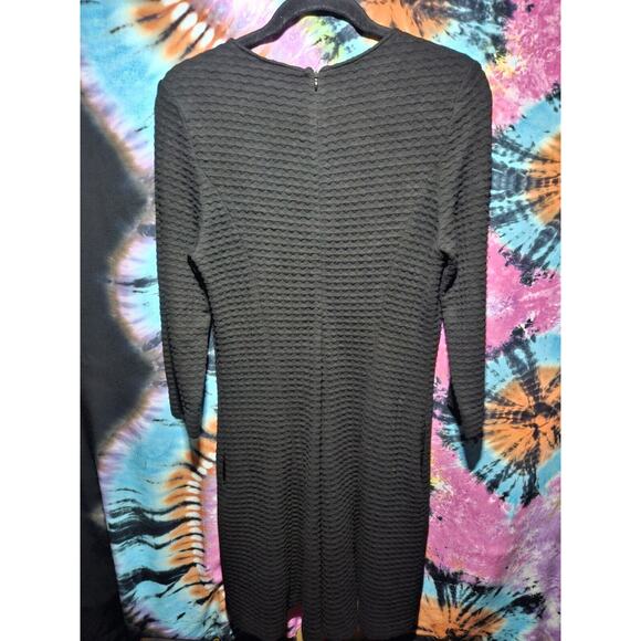 Buchanan Kane Black Dress Fit & Flare Textured Mid Dress Size 6 - Picture 5 of 9